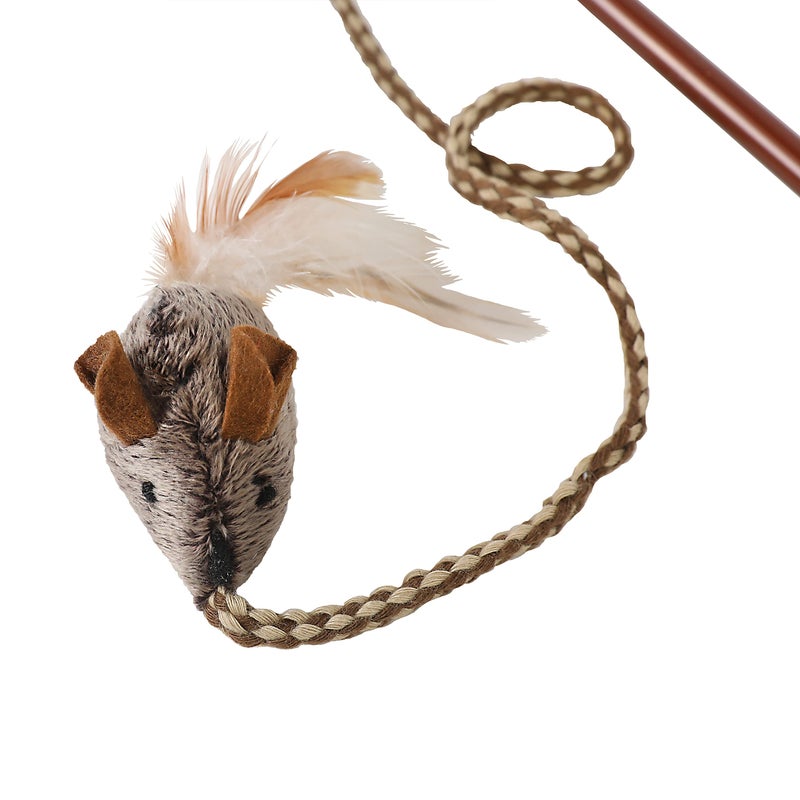 Our Pets OurPet's Play-N-Squeak Teathered & Feathered Play Wand Cat Toy, for All Breed Sizes - Image 2